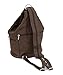 Womens Leather Convertible 7 Pocket Medium Size Tear Drop Sling Backpack Purse Shoulder Bag, Dark Brown