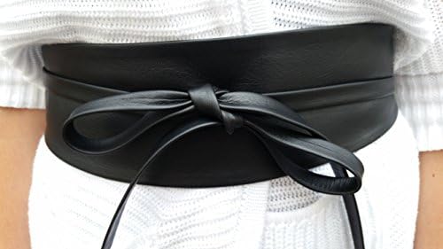 Handmade Made OBI BLACK Leather For Waistline Up To 32"/81.3 cm Large+