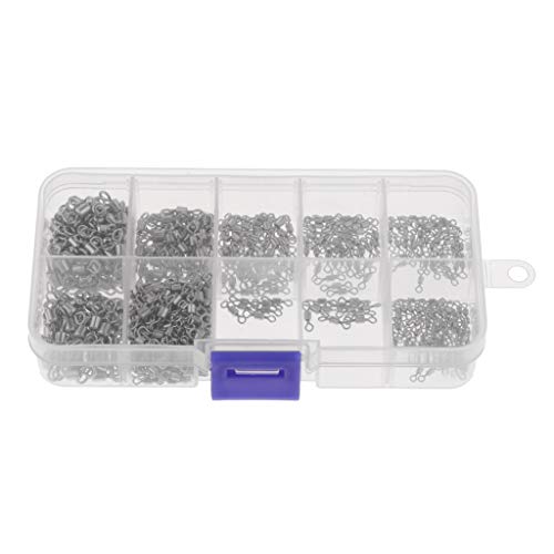 HomeDecTime 500 Stück Edelstahl Angelwirbel Rollenwirbel 4# 6# 8# 10# 12#