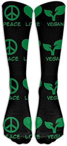MDIF Peace Love Vegan Cosply Socks Funny Champion Athletic Leggings Knee High Stockings