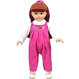 Mingao 16 Inches High Simulation Baby Doll's Clothes Rompers Suit Rose