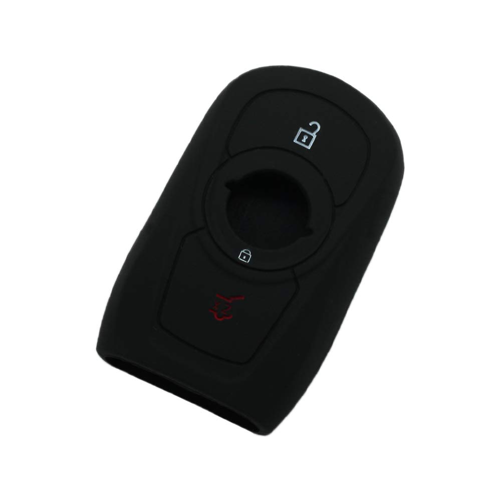 BROVACS Silicone Cover Protector Case Holder Skin Jacket Compatible with OPEL Astra K VAUXHALL Insignia 3 Button Smart Remote Key Fob CV9623 Black