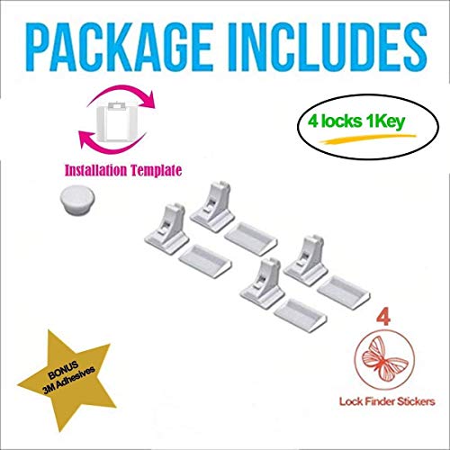 Eco-Baby-Magnetic-Cabinet-Locks-Child-Safety-for-Drawers-and-Cabinets-Kitchen-Child-Proof-Cabinet-Locks-Baby-Proofing-Safety-4-Locks-1-Key
