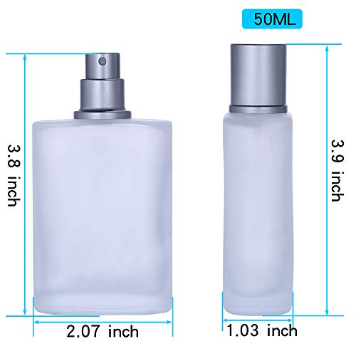 2 Pack 50ml(1.69Oz) Frosted Empty Glass Spray Bottle Refillable Fine Mist Spray Perfume Bottle,Atomizer Bottle Makeup Tool (2 Pack 50ML) 3 2 Pack 50ml(1.69Oz) Frosted Empty Glass Spray Bottle Refillable Fine Mist Spray Perfume Bottle,Atomizer Bottle Makeup Tool (2 Pack 50ML)