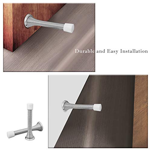 Enconker Spring Door Stopper 10 Pack 3 ⅛" Wall Protector Rubber Tip