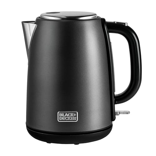 BLACK+DECKER 1.7L Premium Stainless Steel Electric Kettle - 2200W Fast Boil, Cordless Design, Auto Shut-Off, Boil Dry Protection, Metallic Finish with Chrome Accents | SSJC175-B5