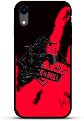 Rock & Roll Drummer | Luxendary Magma Series Color-Shifting/Changing Matte Case with 3D-Printed Gloss Design for iPhone XR (6.1") in Coal Brown