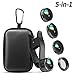 Phone Camera Lens, 5 in 1 Cell Phone Camera Lens 0.5x Wide Angle Lens+15x Macro Lenses +230° Fisheye Lens +CPL +Star Lens Compatible for iPhone x 8 7 6 6s plus Samsung Huawei Android Smartphone