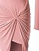 RubyK Womens Fitted Long Sleeve Asymmetrical Side Knotted Bodycon Dress