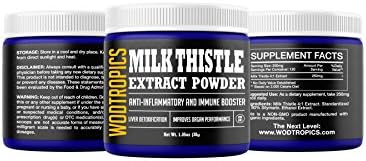 Milk Thistle Powder for Liver Detoxification, Anti-Inflammation, and Immune Boosting - Milk Thistle Supplement for Increased Organ and Physical Performance, 100%