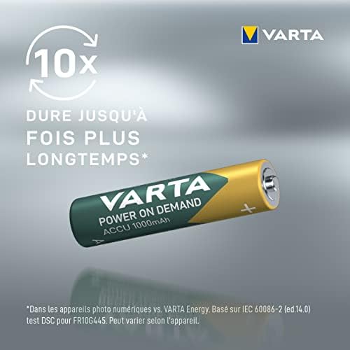 Piles AAA, rechargeables, lot de 24, Recharge Accu Power on Demand, batterie rechargeable, 1000 mAh Ni-MH, sans effet mémoire, préchargées, prêtes à l'emploi