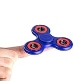 Tri-Spinner Fidget Toy Premium Quality Ceramic EDC Anti-Anxiety 360 Spinner for Children and Adults - Blue Red