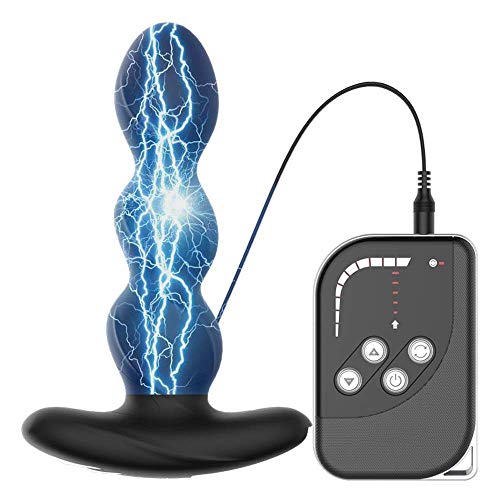 Electric Prostate/Anal Vibrators, 10 Modes Electric Stimulation/Estim Silicone Anal Plug, Torture Stimulator Device SM Sex Toys Butt Plug for Women Men Couples, USB-Rechargeable