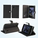 Bear Motion Premium Polio Case for Google Nexus 4 Smart Phone by LG E960 8GB 16GB (Black)