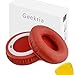 Geekria QuickFit Replacement Ear Pads for Beats SoloHD On-Ear Headphones, Ear Cushions, Repair Parts (Red)