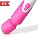 LiBa Waterproof Magic Wand Therapeutic Massager with Rechargeable Battery - Personal Handheld Wand Massager. 10 Powerful Speeds, 100% Silicone, Wireless/Cordless w/ Strong Motor for Neck & Shoulder (Hot Pink)
