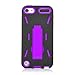 Black / Purple Hybrid Rugged Hard Silicone Case Cover w/ Stand for Apple iPod Touch 5th Generation 5G 5