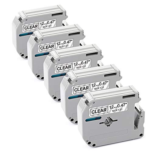 Freshworld Compatible Label Tape Replacement for 12mm 0.47Inch Ptouch Brother M Tape MK131