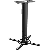 suptek Black Projector Ceiling Mount Bracket Fits Flat or Sloped Ceiling Height Adjustable with Extendable Length for LCD/DLP Projector Mount (PR05B)