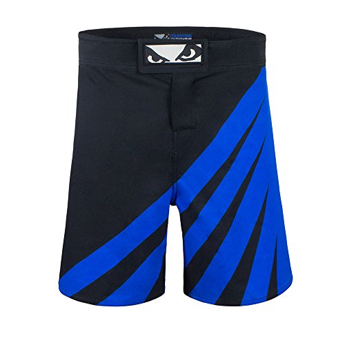 Bad Boy Training Series Bamboo Fabric Sparring MMA Mixed Martial Arts Fitness Workout Training Fight Shorts Black/Blue - X-Small