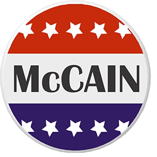McCain Red White Blue Stars 2.25â€ Large Pinback Button Pin John
