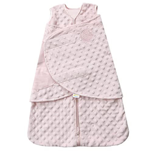 HALO Sleepsack Plush Dot Velboa Swaddle, 3Way Adjustable Wearable