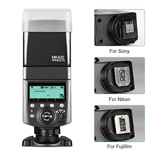 Meike MK420N TTL Liion Battery Camera Flash Speedlite with LCD Display Compatible with Nikon