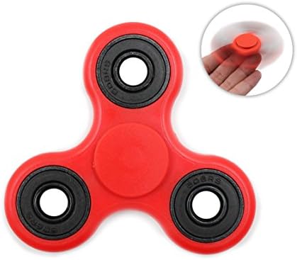 QUANRAN EDC Spinner Toy Hand Tri-Spinners Fidget Toy High Speed Premium Si3N4 Ceramic Bearing with Caps(Red)