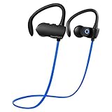 SoundPEATS Bluetooth Headphones Sweat Resistant Wireless In-ear Stereo Earphones for Exercise (Bluetooth 4.1, aptx, Secure Ear Hooks Design, 6 Hours Play Time, Upgraded Version) - Q9A+ Blue