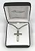 Men's Rhodium Plated Silver Cross Necklace with 24