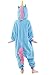 Newcosplay Children Unisex Unicorn Onesie Pajamas Costume (125#, New Blue Unicorn)