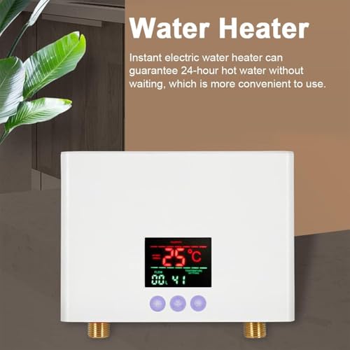 Saraele Electric water heater, Instant Water Heater 3KW Mini Electric Tankless Water Heater Wall-Mounted with LED Display 3-Level Temperature Adjustment Remote Control for Home Kitchen Bathroom