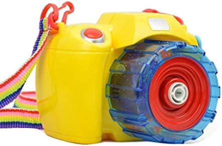 Boburyl Light and Music Automatic Electric Camera Shaped Toy Camera Shaped Soap Bubble Machine Bubble Blowing Toy Kids Birthday Gift Yellow
