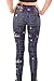 Women's 3D Digital Cartoon Pacman Game Printed High Waisted Leggings Black Plus Size XL