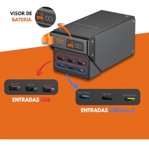 Carregador Power Bank Portátil Display Premium 50000mAh Original - Estação Carregadora de Alta Capacidade para Celulares,Carregamento Ultra Rápido 65W, USB-C e USB-A