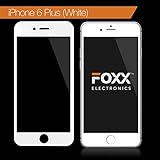Iphone 6 Plus, 6S Plus 5.5 Inch Tempered Glass Screen Protector FULL WIDTH with White edge - Excellent Fitting Premium 9H Glass Featuring Anti-scratch, Anti-fingerprint, Bubble Free Features By Foxx Electronics