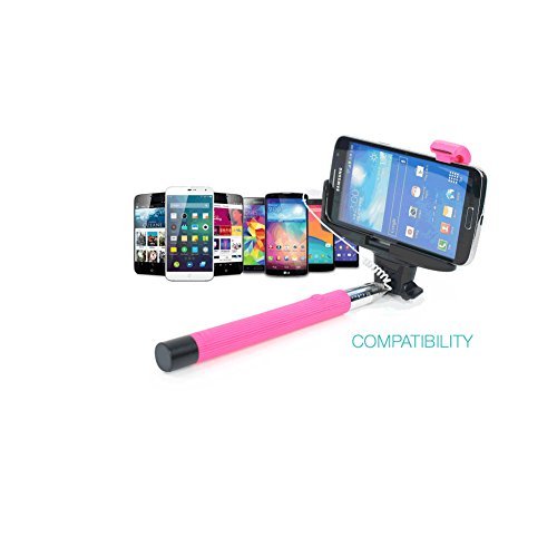 TVS Kjstar Z07-7 New & Easy Volume Key Cable Control Selfie Stick (Black(cable))