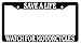 Save A Life Watch For Motorcycles High Quality Black Plastic License Plate Frame EBS