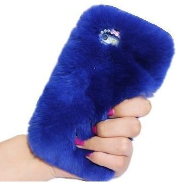 Yzhen @ Iphone 6S Plus Rabbit Fur Case,Winter Soft Warm Plush Rabbit Hair Fur Case with Cute Bowknot Handmade Decorative Case For Iphone 6 Plus,6S Plus (5.5 inch), (blue)