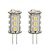 LEDwholesalers Tower Type G4 12V AC/DC LED Bulb with 15xSMD3528 for RV Camper Trailer Boat Marine, Pack of 2, Warm White, 1411WWx2