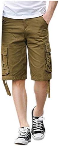 XLnuln Men's New Dungarees Belted Cargo Short Style Cotton Multi-Pocket Overalls Shorts Fashion Pant