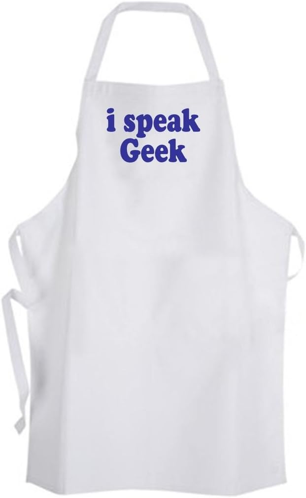 I speak Geek – Adult Size Apron - Funny Humor Cute Geeky Nerd