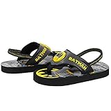 Batman Led Light up Flip Flop Beach Shoes Toddler Little Boys, Black, Medium 7-8