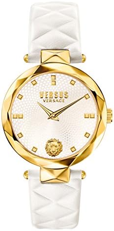 Versus by Versace Women's 'COVENT GARDEN' Quartz Stainless Steel and Leather Casual Watch, Color:White (Model: SCD040016)