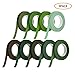 9 Roll Floral Tape, Green Stem Floral Tape Flower Making Wrap Tape, 9 Colors/Set (9PCS)