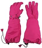 N'Ice Caps Little Kids 100 Gram Thinsulate Waterproof Elbow Length Snow Gloves (5-6 Years, Fuchsia)