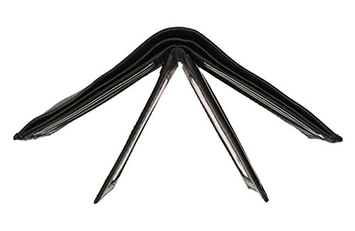 Marshal RFID Leather Mens Wallet Black Bifold Fixed Flip 3 Window ID Organza Gift Bag