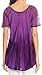 Sakkas 17782 - Siri Ombre Tie Dye Embroidered Sheer Cap Sleeve Relaxed Fit Tunic Top - 2-Purple - OS