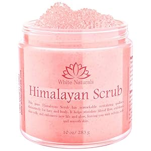 Himalayan Salt Scrub —Pink Body Scrub For Women By White Naturals — Shower Scrub Exfoliating for Soft, Healthy Skin…