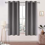 DWCN Blackout Curtains Eyelet Grey 46x54 2 Panels Thermal Insulated